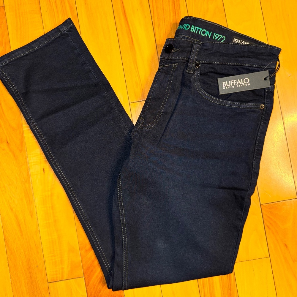 Buffalo David Bitton Men’s Stretch Dark Navy Jeans Size 33 | NWT | Modern Fit
